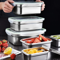 Boîte à lunch en acier inoxydable 304 de haute qualité avec récipient de stockage scellé Cadeau de qualité à compartiment unique de qualité alimentaire avec couvercle