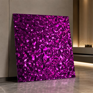 Lastra in Acciaio Inossidabile 304 con Effetto Ondulato, Rivestimento PVD Colorato, Piastra Decorativa in Metallo, 5000T Disponibili, Spedizione Immediata - Product Image 1
