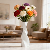 Vase à fleurs moderne en plastique à trois spirales, réutilisable, durable, écologique, décoration d'intérieur, centre de table