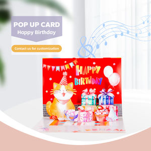 3D Pop Up thẻ âm nhạc ánh sáng chim giấy laser cắt Hạnh Phúc sinh nhật handmade Biểu tượng tùy chỉnh Quà Tặng chúc mừng tuyết trắng - Product Image 6