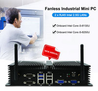 Komputer Mini Tanpa Kipas Chipset Intel Core I5 4278U Langsung dari Pabrik, 6COM 2LAN HD VGA Dual Display 3G/4G WiFi IoT PC Industri OEM