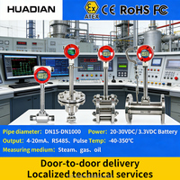 IP65 4-20ma Split Type Hot Steam Oxygen Gas vortex Flow Meter RS485 Modbus Ss316l Portable vortex Flow Meter dengan Layar LCD