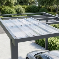 Tôle de toiture en polycarbonate ondulé 1mm-3mm transparente pour abri de voiture, auvent, lanterneau