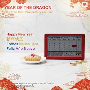 Умный электронный календарь Intelevia L2 New Year Edition с технологией E-Ink — автоматическая синхронизация праздников, многоязычная поддержка, для декора стола/стены, для дома и офиса, для использования на Новый год - Product Image 3