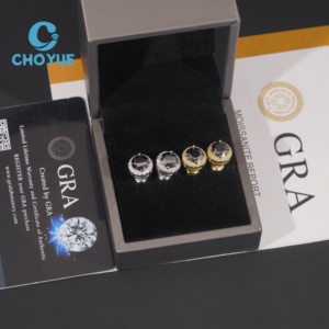 Pendientes Halo Redondos de Moissanita en Plata 925 de 10mm, Pendientes de Moissanita con Cierre de Rosca, Pasan la Prueba del Diamante - Product Image 5