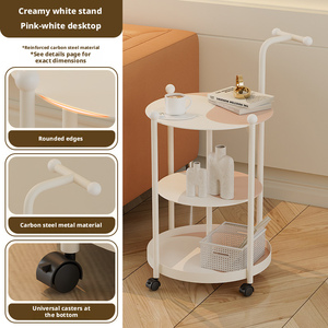 <span class=keywords><strong>Mesa</strong></span> de Centro Moderna con Ruedas y Mueble <span class=keywords><strong>Auxiliar</strong></span> de Vidrio Templado Multicapa con Almacenamiento Móvil para Sala de Estar - Product Image 6