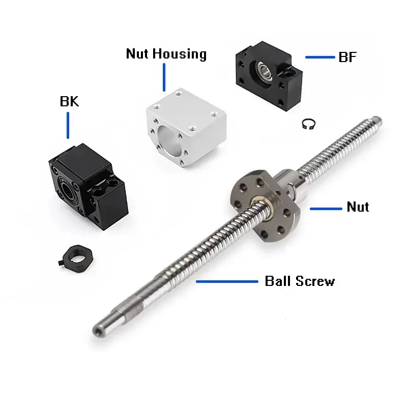 800mm/900mm/1000mm 공장 직매 SFU1604 SFU1605 SFU1610 16mm 볼 나사 세트 볼 나사 너트 + BKBF12 + 너트 하우징 DSG16H