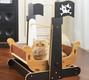 Lit pour chat Meow <span class=keywords><strong>Fairy</strong></span> Pirate Ship - Nid pour chat créatif, hamac pour chat, jouet pour chat oscillant, multifonctionnel, élégant, pour une utilisation en intérieur, toutes saisons - Product Image 1