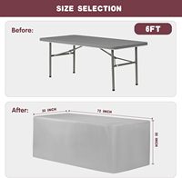 Nappe noire ajustée pour tables rectangulaires de 4, 6 et 8 pieds - Tissu polyester résistant à l'eau et lavable