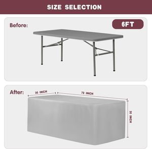 <strong>Black</strong> Tablecloth Fitted <strong>Table</strong> <strong>Clothes</strong> for 4 Ft 6ft 8ftRectangle <strong>Tables</strong> - Water Resistant Washable Fabric Polyester Rectangle - Product Image 2