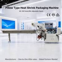 Machine d'emballage sous film rétractable électrique entièrement automatique à grande vitesse pour coussins, avec tunnel de thermoscellage pour film POF et découpe de film, pour boîtes de cosmétiques et gobelets