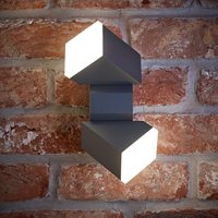 Appliques murales d'extérieur applique en aluminium moderne étanche 12W haut vers le bas noir carré réglable LED porche Patio éclairage mural