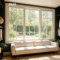 Fenêtres coulissantes en vinyle à design quadrillé moderne, fenêtres en PVC à double vitrage pour la sécurité des hôtels