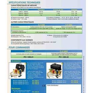Testeur de résistance de terre numérique Chauvin Arnoux CA6460, instrument de mesure sur site portable, 100A AC/DC - Product Image 4