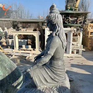 Nhà Máy Tùy Chỉnh Cuộc Sống Kích Thước Tay Chạm Khắc Đá Cẩm Thạch Tượng Ngoài Trời Vườn Shiva Hindu Vị Thần Ấn Độ Tác phẩm Điêu Khắc - Product Image 6