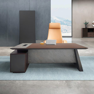 Escritorio Ejecutivo de Estilo Moderno y Minimalista 2024, Diseño de Patas Inclinadas, Acabado sin Pintura, Sin Bordes, para Uso en Oficinas Comerciales - Product Image 2