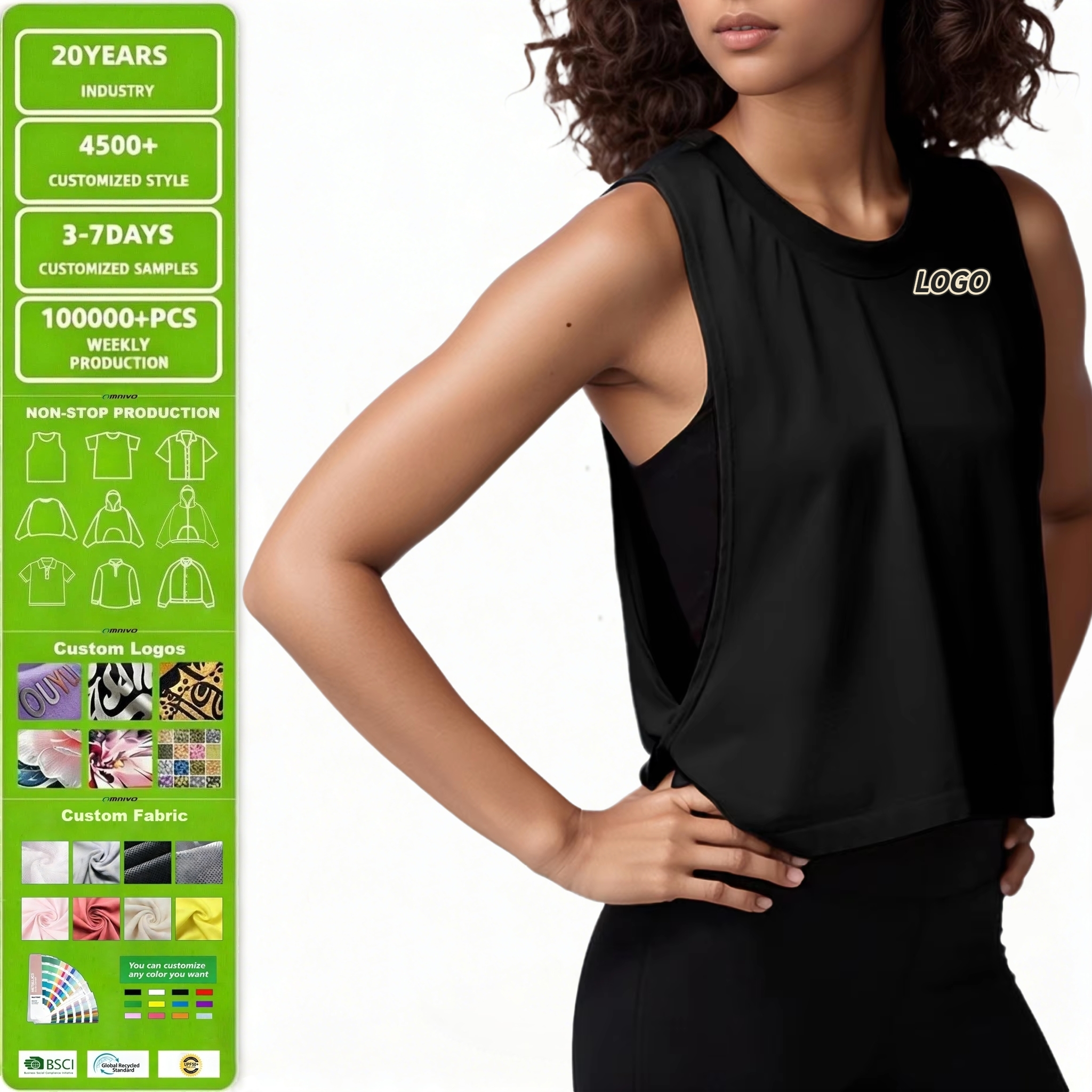Loose Sleeveless Sports Vest Women's Summer Lightweight Breathable Nylon Spandex Solid Running Custom Logo Tank Top Yoga Wear