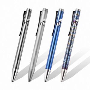 Custom PS-20250902-3 Custom Logo Outdoor Portable Ballpoint 1.0mm Sports Multifunctional Titanium Alloy Gun Bolt Metal <b>Pens</b> - Product Image 1