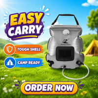 BAOLONG C1031-1 Sac de douche de camping extérieur en PVC 12L, réservoir d'eau portable auto-chauffant avec pistolet de pulvérisation