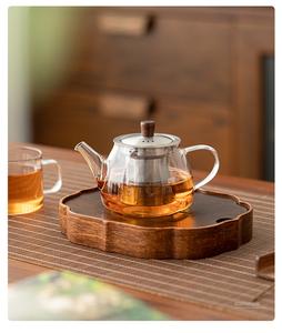 กาน้ำชาแก้วโบโรซิลิเกตเป่าด้วยมือขนาดเล็ก 230 มล. 8 ออนซ์ สำหรับใช้กับเตาได้ พร้อมที่กรองชาสแตนเลสแบบส่วนตัว - Product Image 6