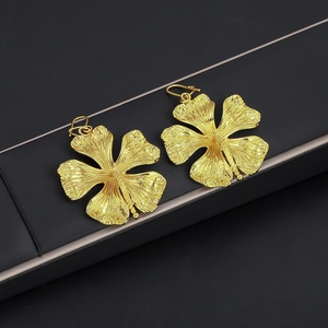Pendientes Colgantes JXX Fashion Personalizados, Chapados en Oro de 24K, Diseño con Patrón de Flores, Latón Clásico Vintage, para Trinidad y Tobago - Product Image 4