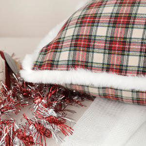 Holiday Plaid Throw Pillow Covers <b>Square</b> 18x18 Inch Washable Polyester Christmas Decorative Cushion Cases for Sofa Bed - Product Image 3