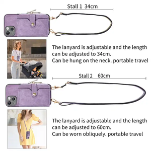 Borsa a Tracolla per Cellulare da Donna per iPhone 15 14 Pro Max 13 12 11, Custodia Portafoglio con Cerniera e Slot per Carte - Product Image 3