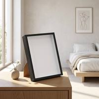 Cadre flottant minimaliste noir moderne pour affichage 3D d'art et d'échantillons, tailles personnalisées, vente en gros