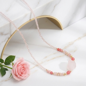Collar de cristal curativo de acero inoxidable natural, gargantilla de piedras preciosas hecha a mano, estilo bohemio espiritual para mujer, gota de agua en oro de 18 quilates - Product Image 5
