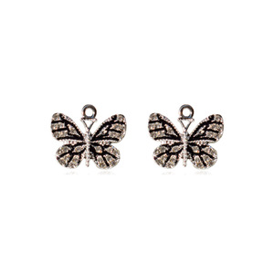 Pendentif papillon en alliage de zinc incrusté de strass pour la fabrication de boucles d'oreilles, composants de bijoux DIY - Product Image 5