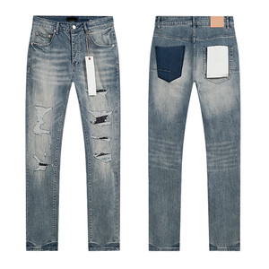 Heren Hoge Kwaliteit Vintage Laars Cut Rechte Denim Jeans Zomer High Street Tag Geborduurd Effen Odm Duurzaam Katoen Hoog - Product Image 4