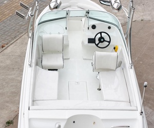 New Model White Fiberglass Speedboat Fashion Red Stripe Sports Boat for Water Sightseeing and Entertainment Customizable Pleasur - Product Image 2