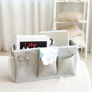 Para <span class=keywords><strong>Amazon</strong></span>, cesta de almacenamiento de tela para el hogar para <span class=keywords><strong>dormitorio</strong></span> montada en la pared, bolsa de almacenamiento de artículos diversos para cabecera multiusos - Product Image 2