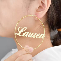 Boucles d'oreilles créoles personnalisées avec initiales et signe astrologique, en acier inoxydable plaqué or 18 carats sous vide, bijoux de créateur pour femmes, idéales pour le dropshipping
