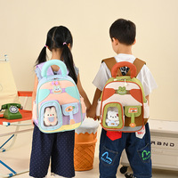 Sac à dos de maternelle transfrontalier style coréen pour enfants de 3-6 ans, motif dessin animé mignon, en tissu Oxford respirant et imperméable, grande capacité