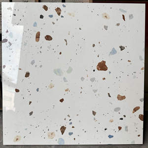 Gạch lát nền Terrazzo bề mặt bóng, kích thước 600x600mm, chất liệu porcelain, dùng trang trí nội thất phòng khách — ảnh 1