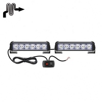 6LEDs * 2pcs Ultra Mince Surface Mount Car Grille Double Couleur Ambre Blanc Flash Stroboscopique Lumière