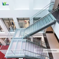 Escalier Verre feuilleté Verre trempé incassable Rampe d'escalier Plancher trempé Étape Feuille de verre feuilletée Prix
