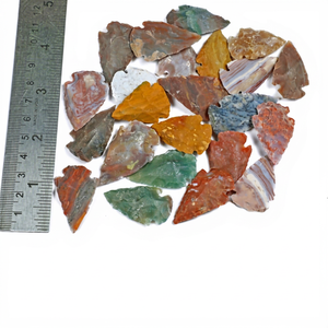 Puntas de Flecha de Ágata, Piedras Naturales de Colores Surtidos, Suministros para Manualidades Coleccionables, Cristales Rozrin de Gujarat, Talladas y Grabadas - Product Image 1