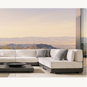 Sassanid extérieur classique américain Patio <span class=keywords><strong>jardin</strong></span> ensembles hôtel Resort fabriqué à la main <span class=keywords><strong>en</strong></span> aluminium Caicos L-sectionnel ensemble - Product Image 1