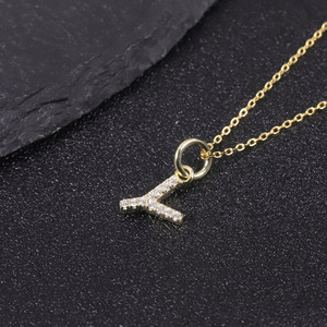 Collar Versátil Unisex con Letra Y en <span class=keywords><strong>Inglés</strong></span>, Estilo Punk, Moissanita con <span class=keywords><strong>Corte</strong></span> Brillante, Chapado en Oro, Plata de Ley S925, Gargantilla con 26 Letras - Product Image 5
