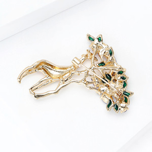 Broche <span class=keywords><strong>girafe</strong></span> et arbre avec cristaux et émail pour vestes et revers de femmes, 44x51mm, marron <span class=keywords><strong>multicolore</strong></span> - Product Image 4