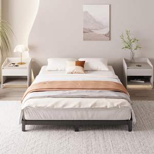 Modern verstelbaar queensize & kingsize ijzeren metalen bedframe met geharde stalen latten, eenvoudige montage, geen boxspring nodig, voor hotels - Product Image 3