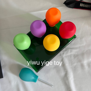Ensemble de 6 compte-gouttes colorés Jumbo avec support Outils de classe scientifique Accessoires sensoriels pour enfants - Product Image 4