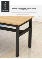 Ensemble table et tabourets rectangulaires en bois et métal pour salle à manger commerciale, avec patins antidérapants, pour quatre personnes, idéal pour cantine et restaurant