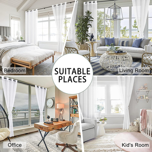 Gauze smooth for the fireside, cheesecloth smooth polyester for window living room, tulle organo White Transparent - Product Image 6