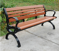 Banc de parc extérieur au design moderne Banc de jardin en bois pied en fer Direct Deal chaises de jardin en fonte