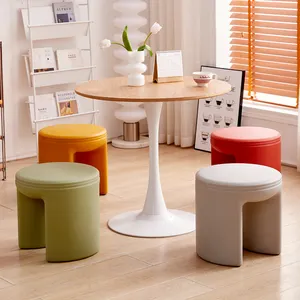 Exquisite Artistic Humanistic Durable Eco Materials Modern External Quality Rotational Plastic Comfortable Round Stool