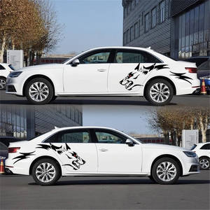 بيع المصنع تصميم الذئب الأنيق 2 شارات السيارة والملصقات الجانبية لتصميم السيارة - Product Image 5