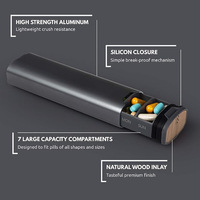 DD4590 grande capacité Portable petit bac de rangement de médicaments compartiments divisés boîte étanche à l'humidité boîte à pilules en alliage d'aluminium de 7 jours